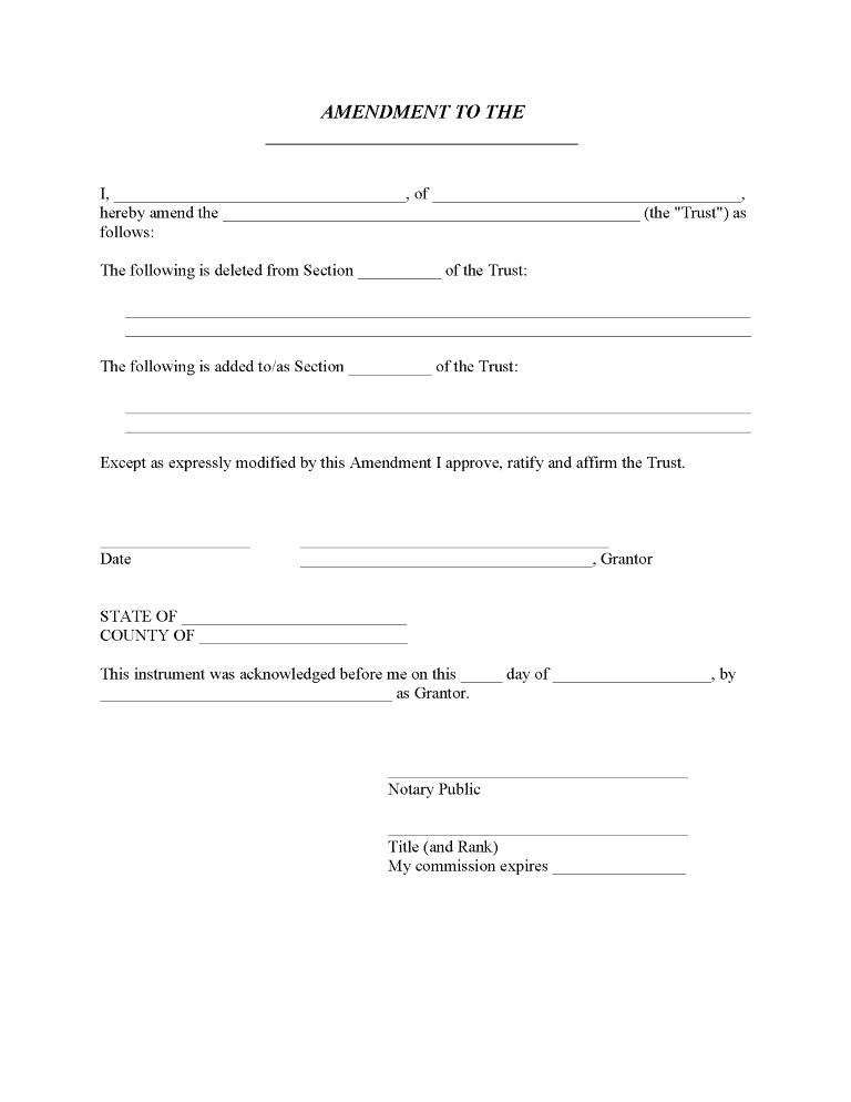 Alaska Amendment To Living Trust Form Alaska Amendment To Living Trust Form
