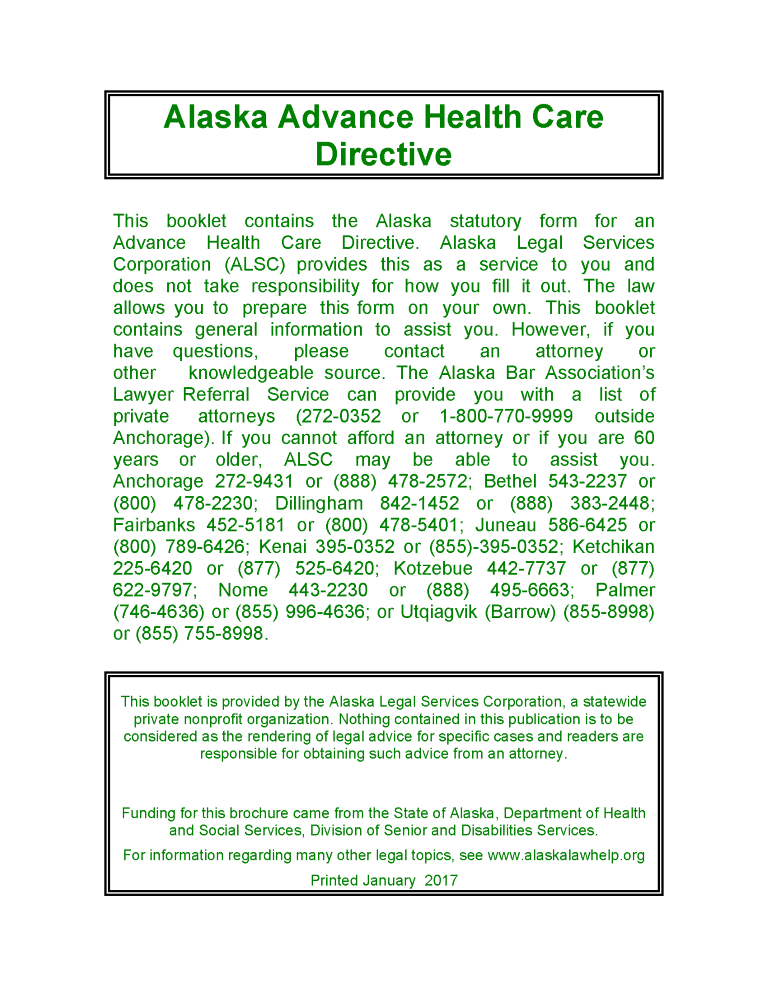 Alaska Medical Power of Attorney