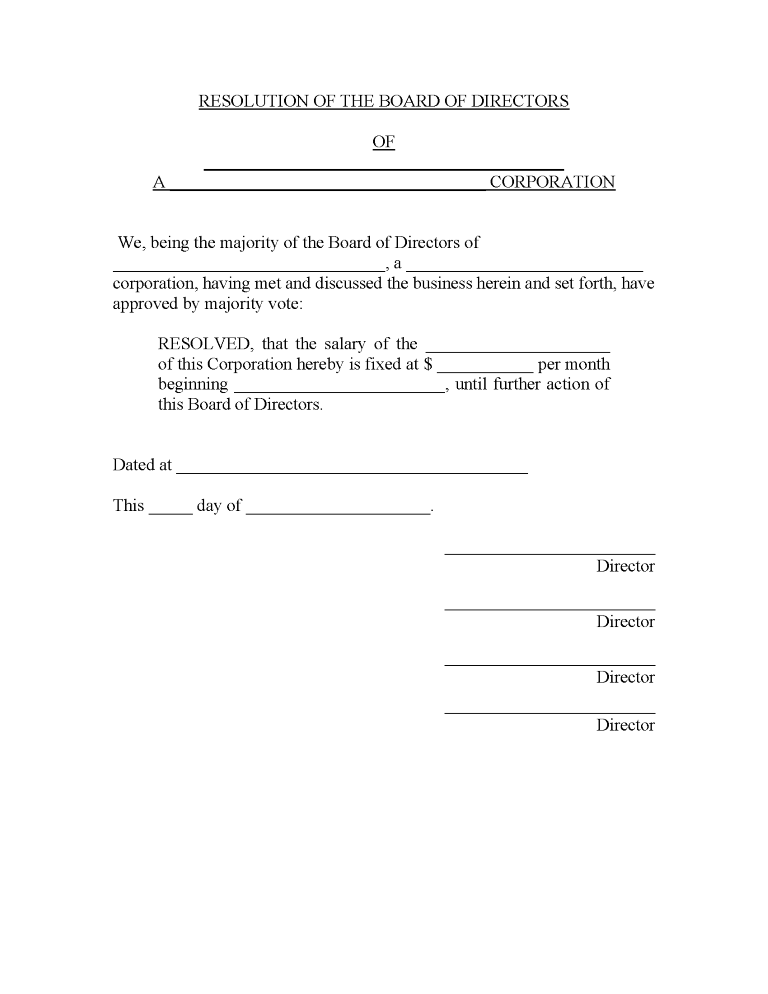 Authorization To Set Salary of Officer Authorization to Set Salary of Officer