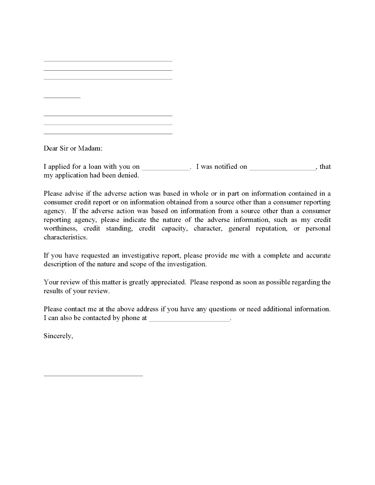 Challenge Loan Denial Challenge Loan Denial