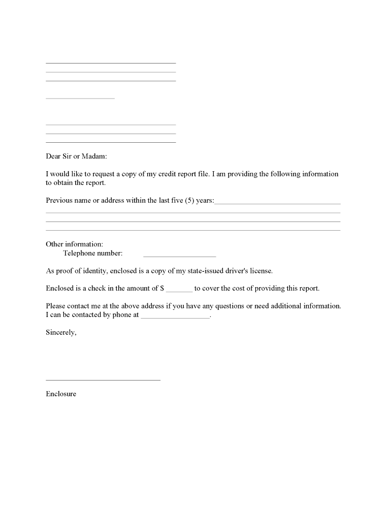 Credit Report Request Form
