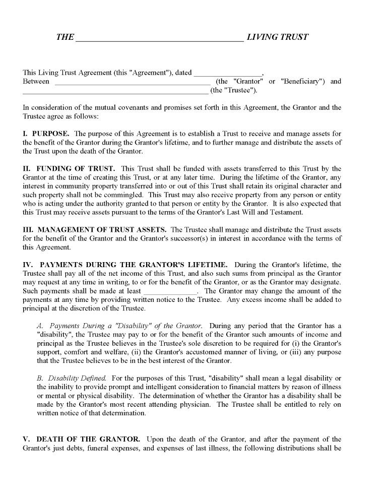 Delaware Declaration of Trust Form