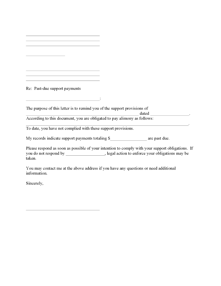 Demand For Alimony Payment Demand for Alimony Payment Form