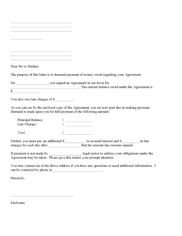 Demand For Payment Form Demand for Payment Form