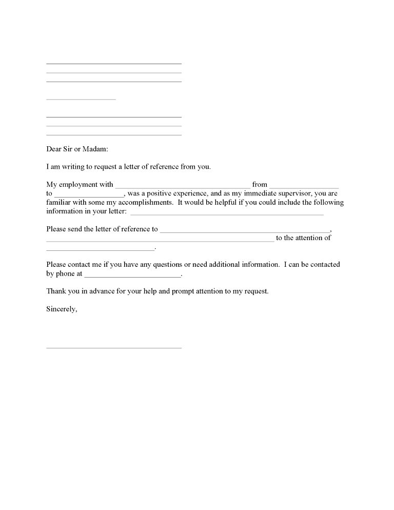 Employment Reference Request Form Employment Reference Request Form