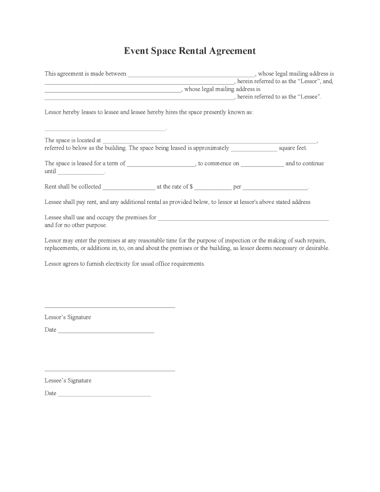 Event Booth Rental Agreement Form