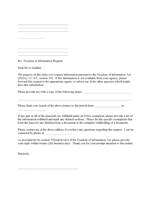Freedom of Information Request Form PDF