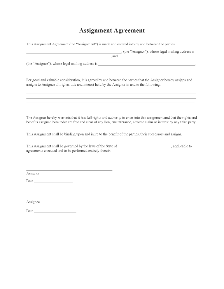 General Assignment Agreement