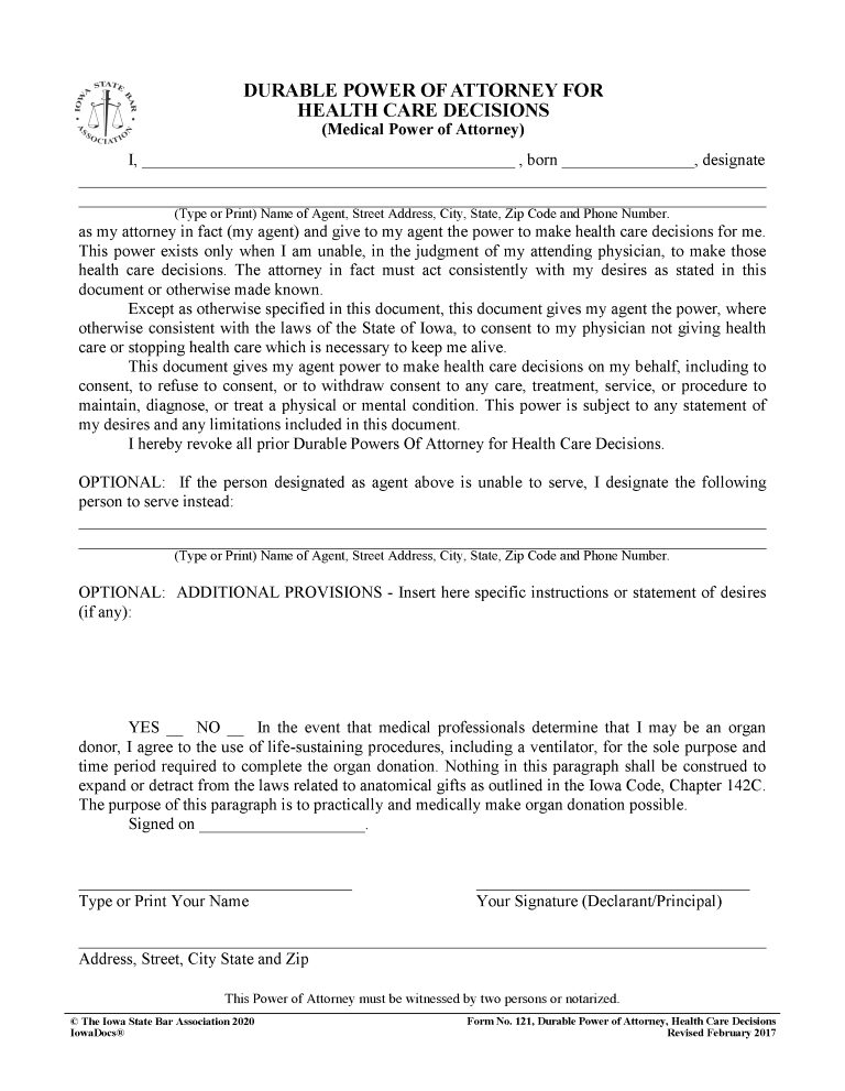 Iowa Health Care Power of Attorney Form Iowa Health Care Power of Attorney Form