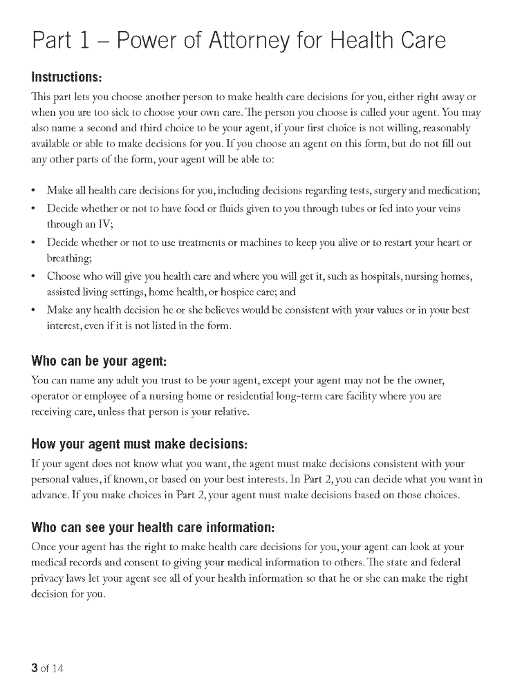 Maine Health Care Power of Attorney Form Maine Health Care Power of Attorney Form