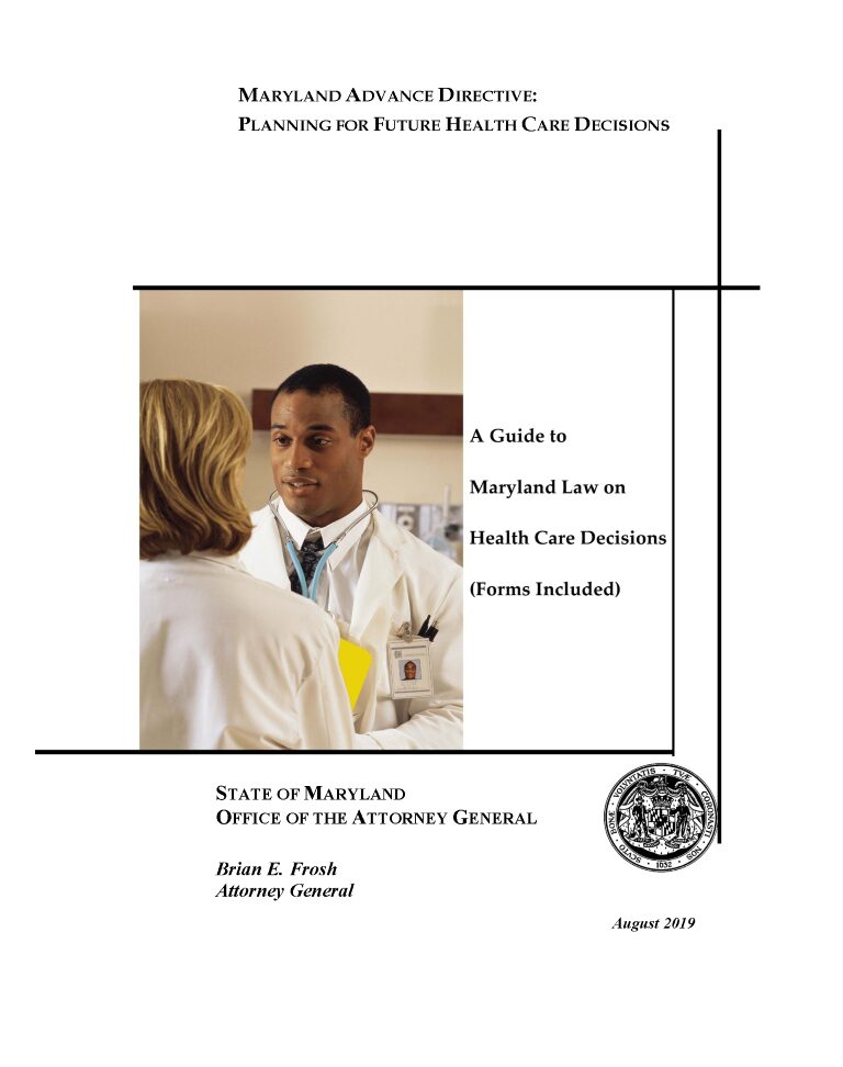 Maryland Advance Directive For Health Care Maryland Advance Directive For Health Care Form