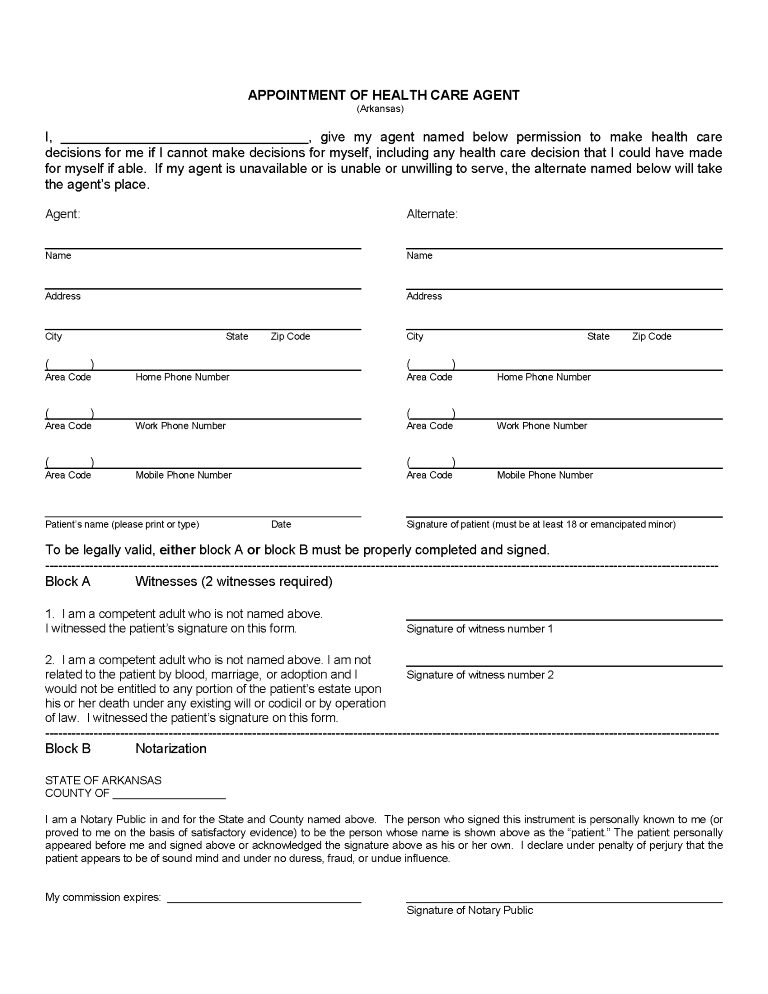 Power of Attorney Health Care Form Power of Attorney Health Care Form