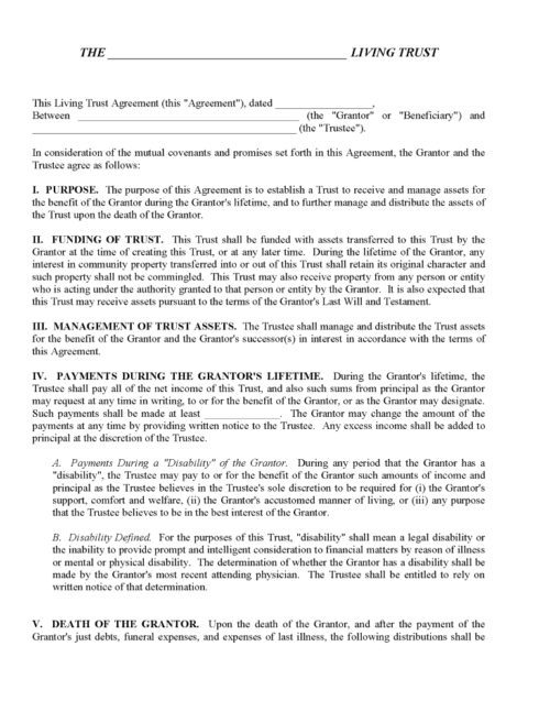 Free printable virginia trust forms pdf word