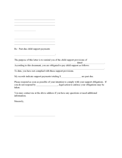 Demand for Child Support Payment Form Word