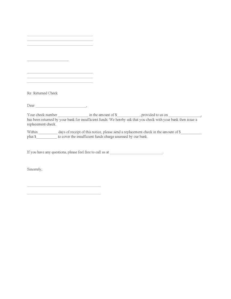 Bad Check Letter Sample Bad Check Letter Sample