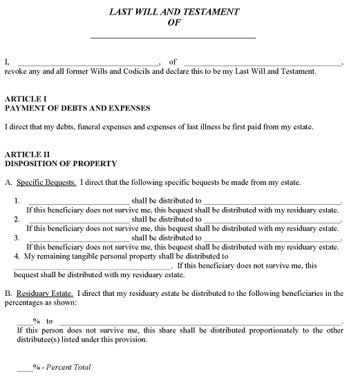 Alabama Will For Single Person With No Children PDF