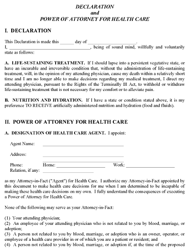 Alaska Blank Printable Living Will Form PDF