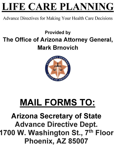 Arizona Living Will Form PDF