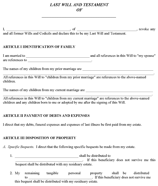 Arizona Will For Remarried Person With Children PDF