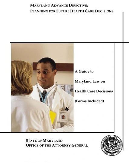 Maryland Blank Printable Living Will Form
