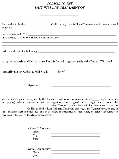South Carolina Codicil To Will Form PDF