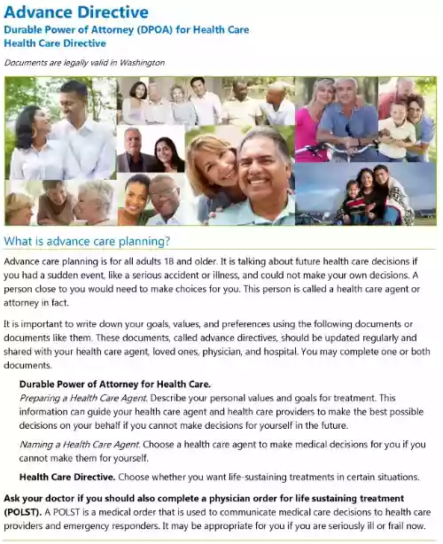 Washington Advance Health Care Directive