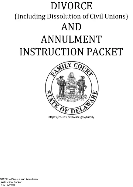 Delaware Divorce Instruction Packet