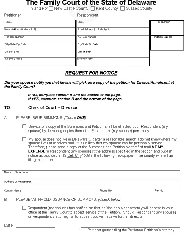Delaware Request For Notice