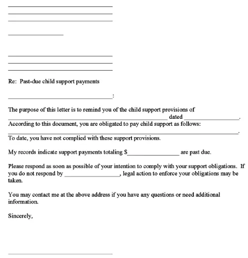 Demand for Child Support Payment Form