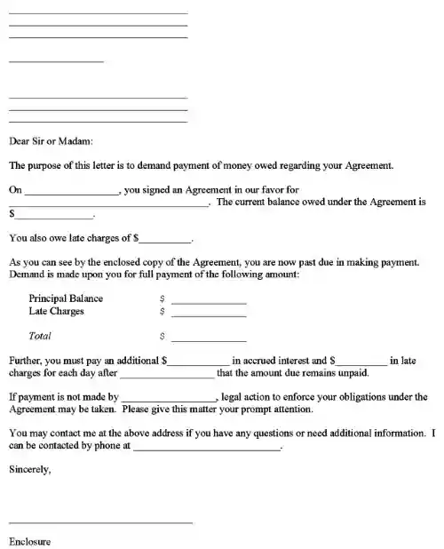 Demand for Payment Form Word