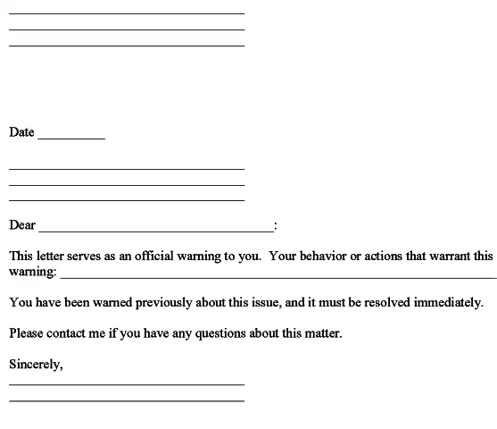 Employee Warning Form