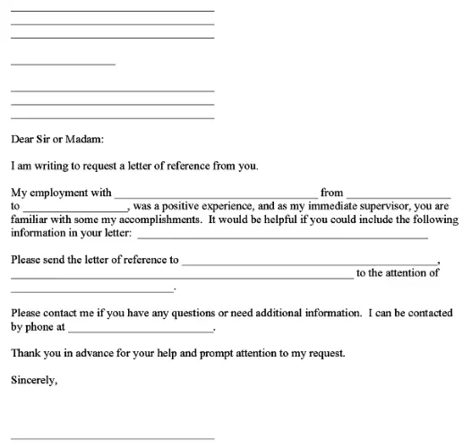 Employment Reference Request Form PDF