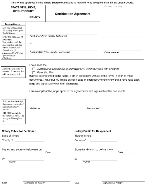 Illinois Certification Agreement PDF