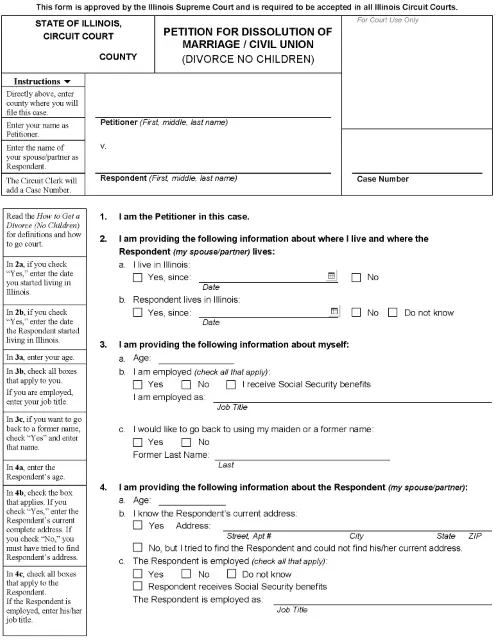 Illinois Divorce Forms