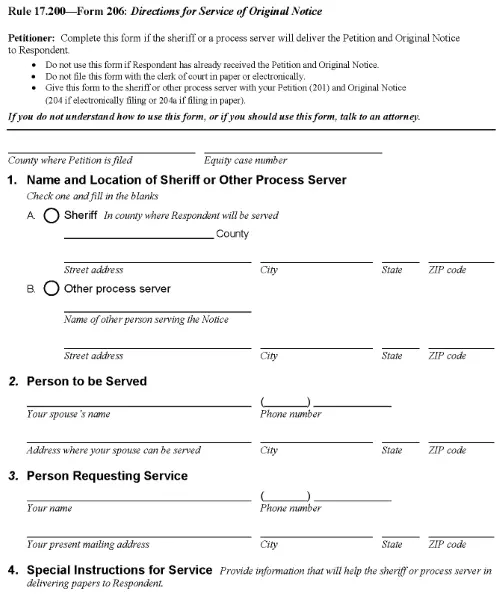 Iowa Directions For Service of Original Notice PDF