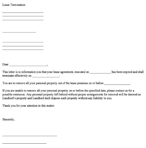Lease Termination Notice PDF