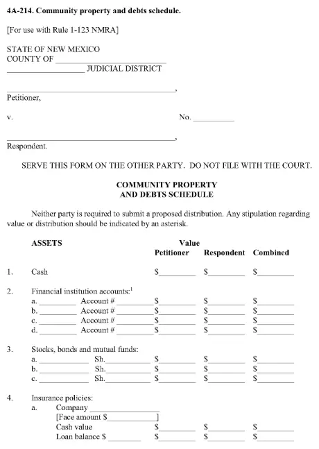 New Mexico Community Property and Debts PDF