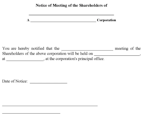 Notice of Meeting of Shareholders PDF