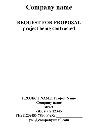 Request For Proposal Form PDF