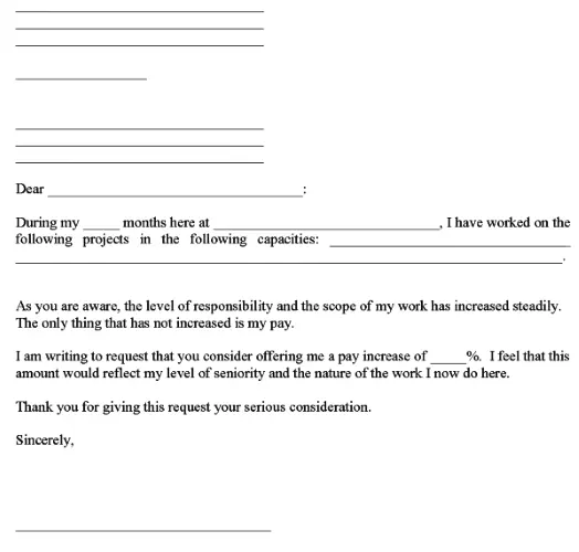 Request a Raise Form PDF