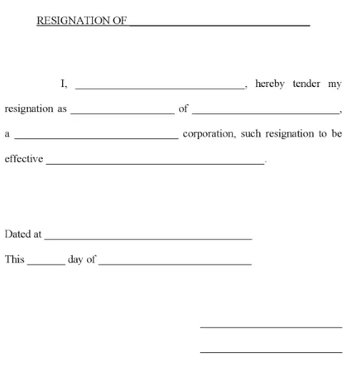 Resignation of Corporate Officer