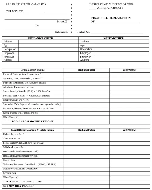 South Carolina Final Declaration PDF