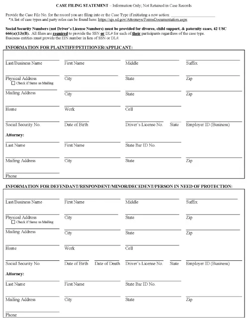 South Dakota Civil Case Filing PDF