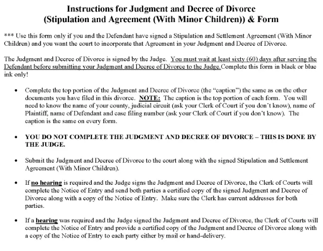 free south dakota judgment and decree of divorce with minor children pdf download free print