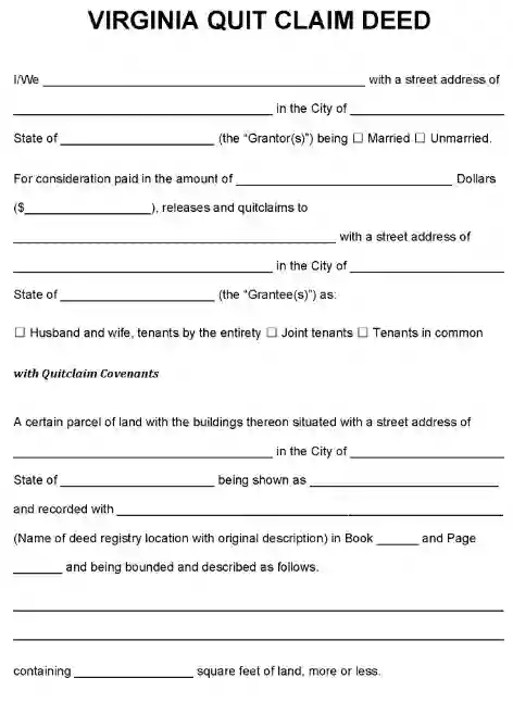 Virginia Quit Claim Deed PDF