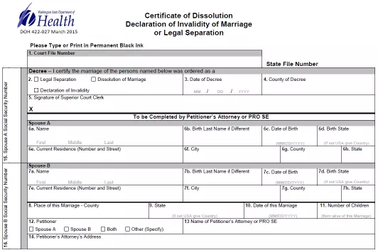 Washington Certificate of Dissolution PDF