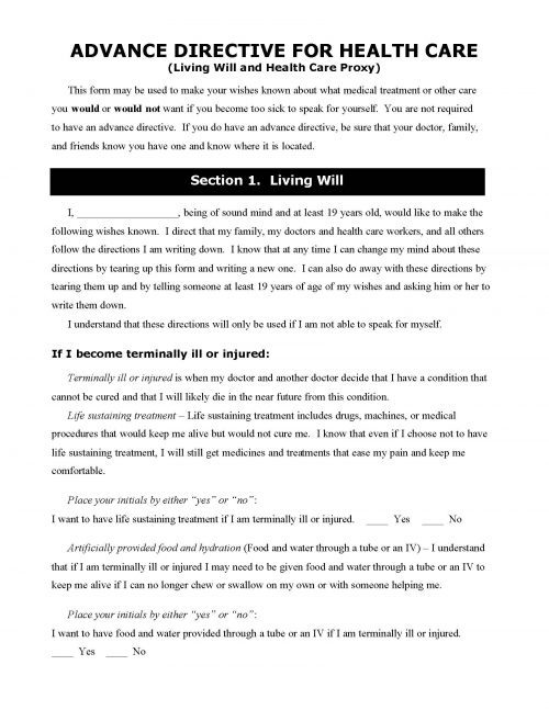 Durable Health Care Power of Attorney Form PDF